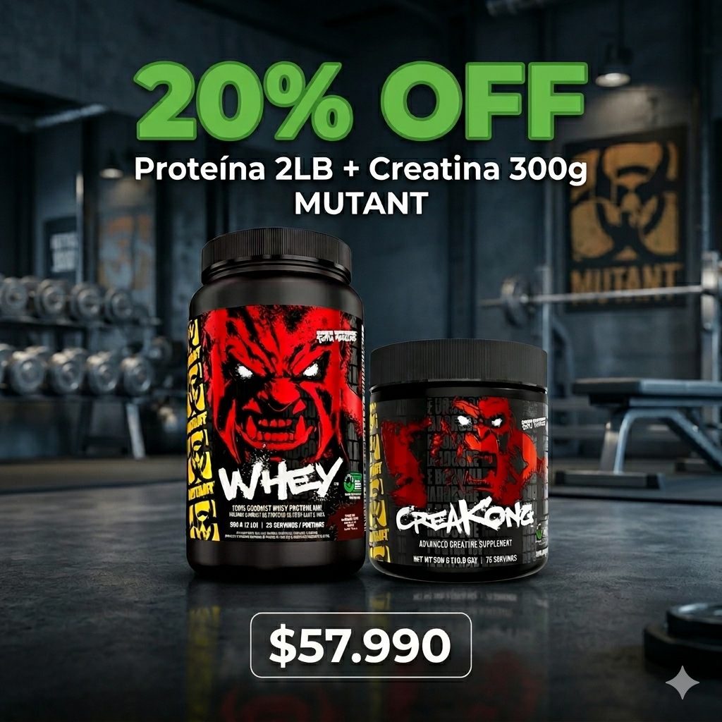 Pack Mutant: Proteína 2LB + Creatina 300g | 20% OFF